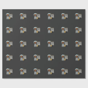 Dachshund Space Dog Astronaut Vector Wrapping Paper