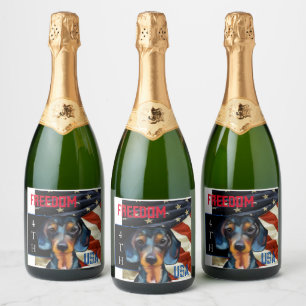 Dachshund sparkling wine label