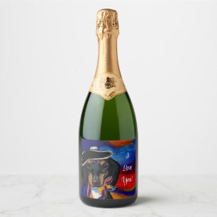 DACHSHUND    SPARKLING WINE LABEL