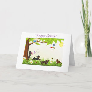 Dachshund Spring Time Any Occasion Greeting Card