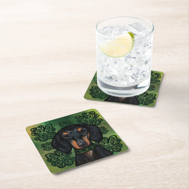 DACHSHUND            SQUARE PAPER COASTER (Insitu)
