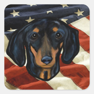 DACHSHUND SQUARE STICKER