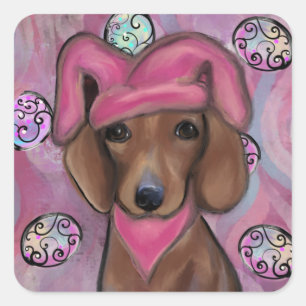 Dachshund square sticker