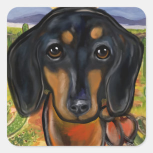 DACHSHUND     SQUARE STICKER