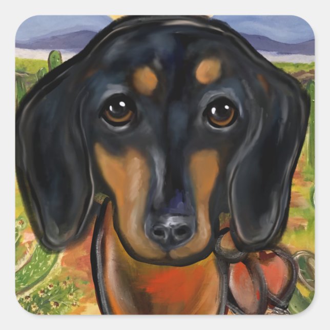 DACHSHUND     SQUARE STICKER (Front)