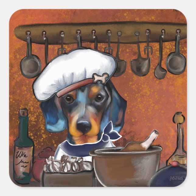 Dachshund  square sticker (Front)