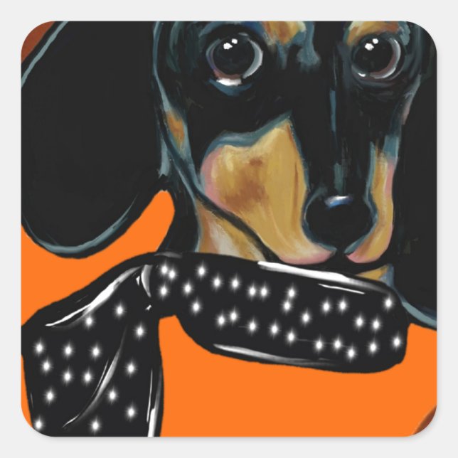 DACHSHUND SQUARE STICKER (Front)