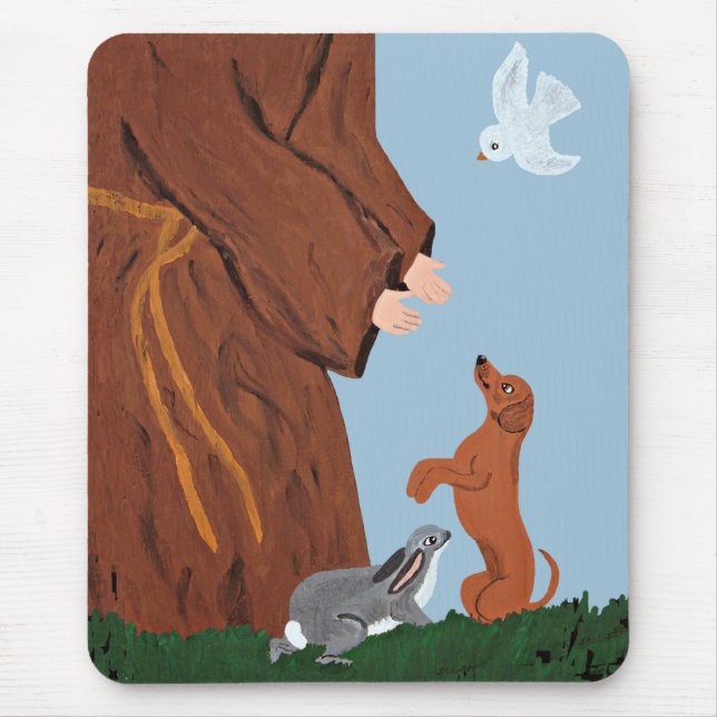 Dachshund & St. Francis Mousepad (Front)