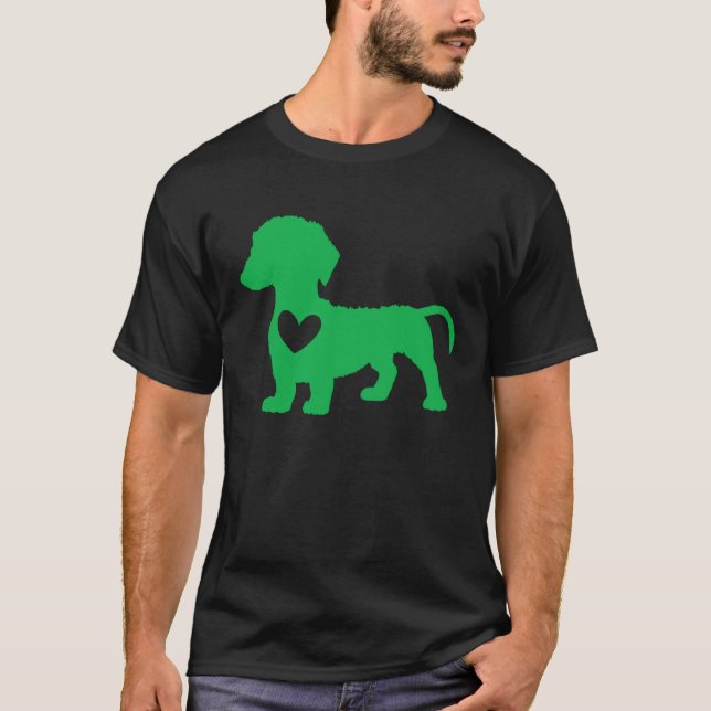 Dachshund St Patrick s Day Wiener Dog Irish Shamro T-Shirt (Front)