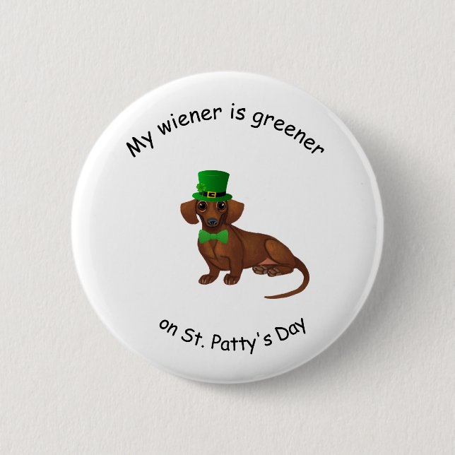 Dachshund St. Patrick's Day Button (Front)