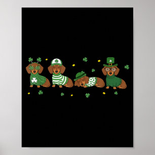 Dachshund St Patricks Day Wiener Dog Lover Poster