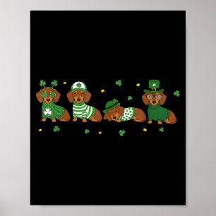 Dachshund st patricks day wiener dog lover poster