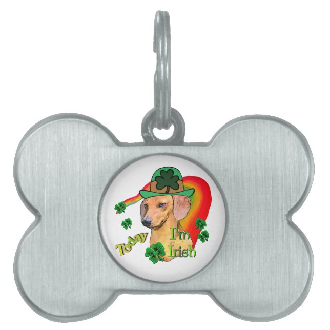 Dachshund St Patricks Pet Name Tag (Front)