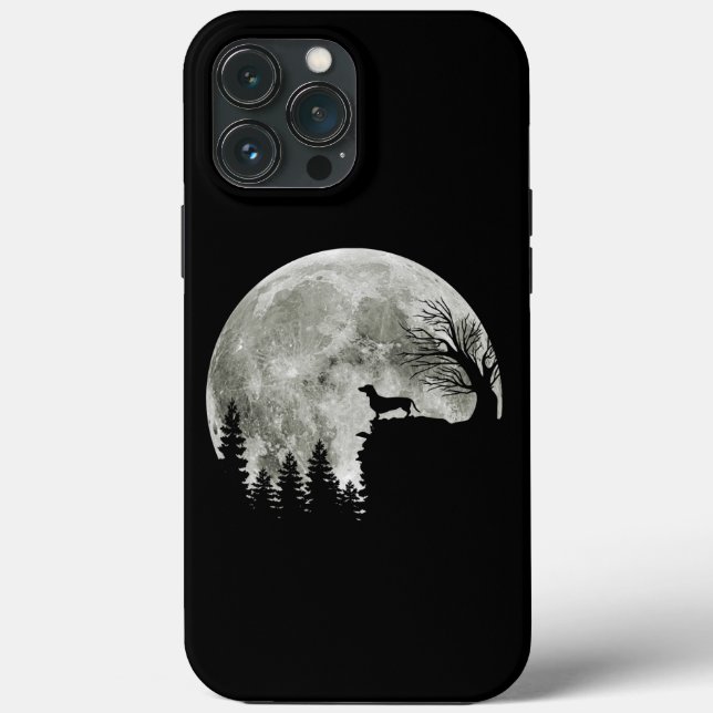 Dachshund Standing On Mountain Moonlight Halloween Case-Mate iPhone Case (Back)