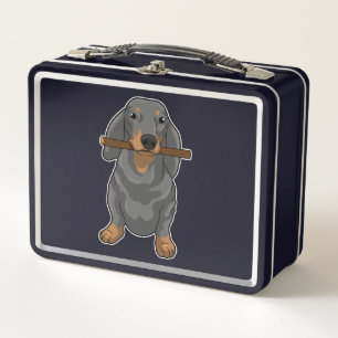 Dachshund Stick Metal Lunch Box