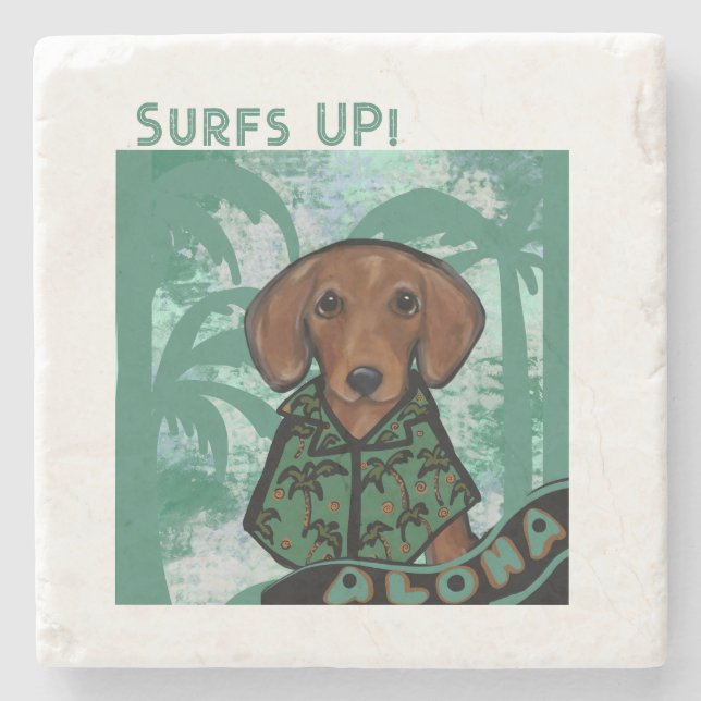 Dachshund    stone coaster (Front)