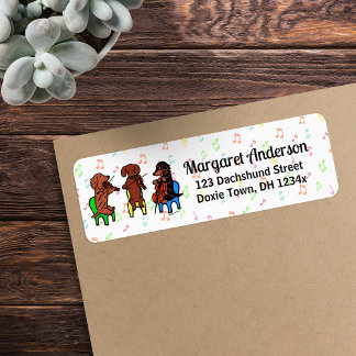 Dachshund String Trio music notes Return Address Label