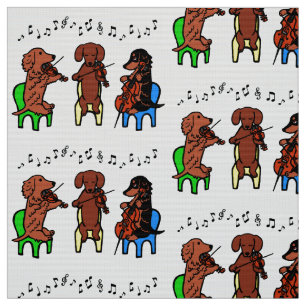 Dachshund String Trio Musician Fabric