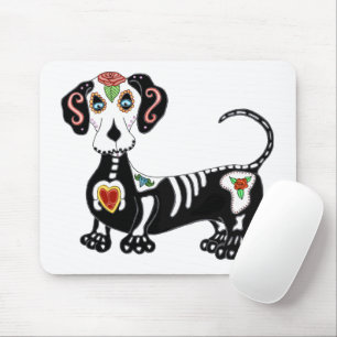 Dachshund Sugar Skull Mouse Pad
