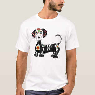 Dachshund Sugar Skull T-Shirt