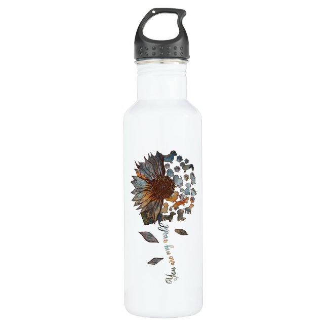 Dachshund Sunflower You Are My World Dog Lovers 710 Ml Water Bottle (Front)