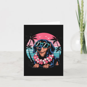 Dachshund Sunset Hawaii Summer Style Card
