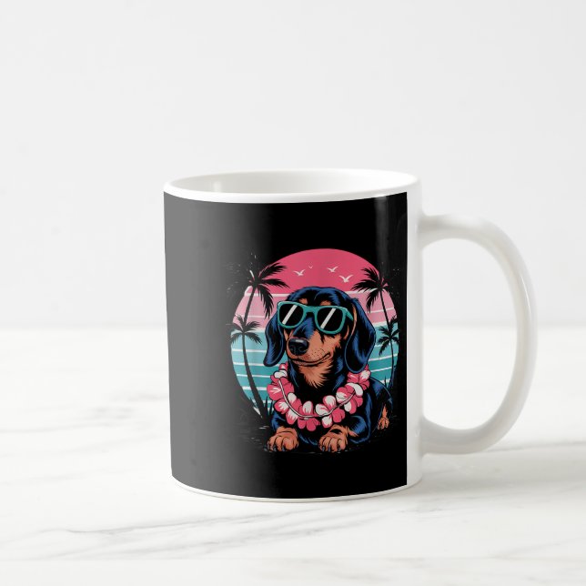 Dachshund Sunset Hawaii Summer Style Coffee Mug (Right)