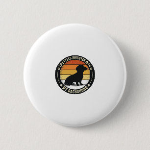 Dachshund Sunset Shirt Vintage Dog Lover Design_1 6 Cm Round Badge