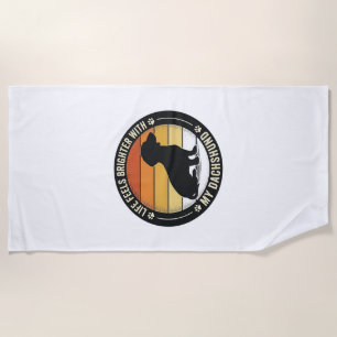 Dachshund Sunset Shirt Vintage Dog Lover Design_1 Beach Towel