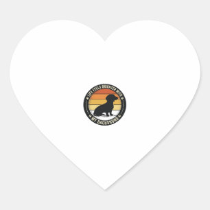 Dachshund Sunset Shirt Vintage Dog Lover Design_1 Heart Sticker