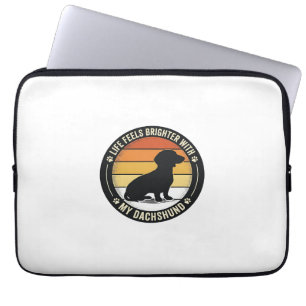 Dachshund Sunset Shirt Vintage Dog Lover Design_1 Laptop Sleeve