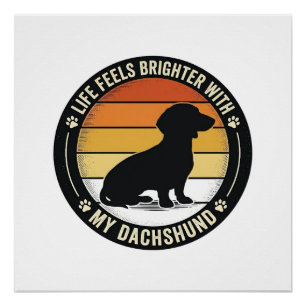 Dachshund Sunset Shirt Vintage Dog Lover Design_1 Poster