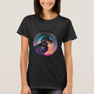 Dachshund Synthwave 80s Retrowave Aesthetic T-Shirt