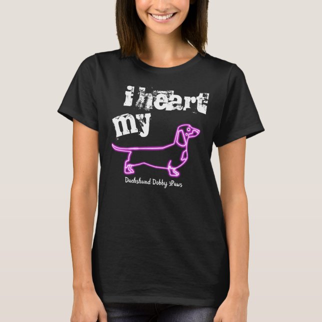 Dachshund T-shirt Neon Lights (Front)