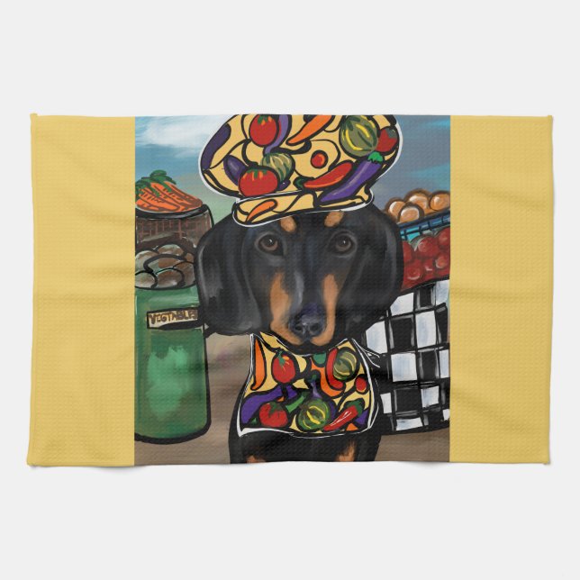 Dachshund       tea towel (Horizontal)