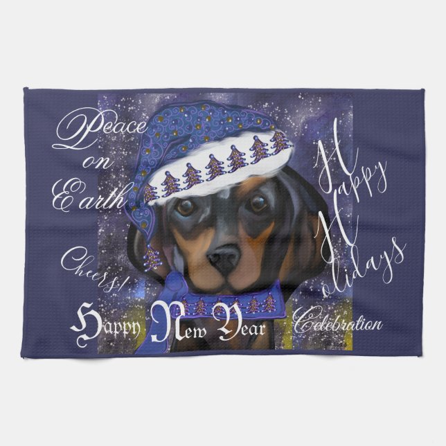 Dachshund  tea towel (Horizontal)
