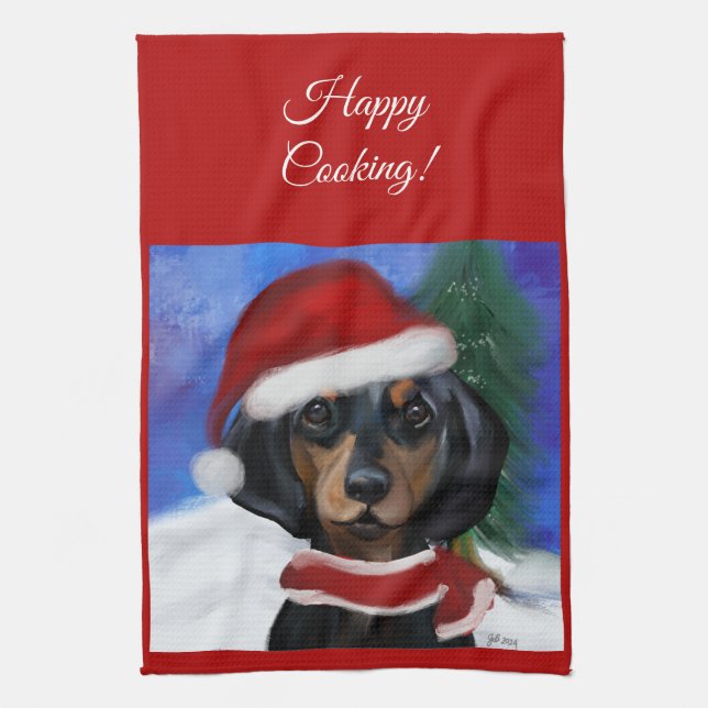 Dachshund  tea towel (Vertical)