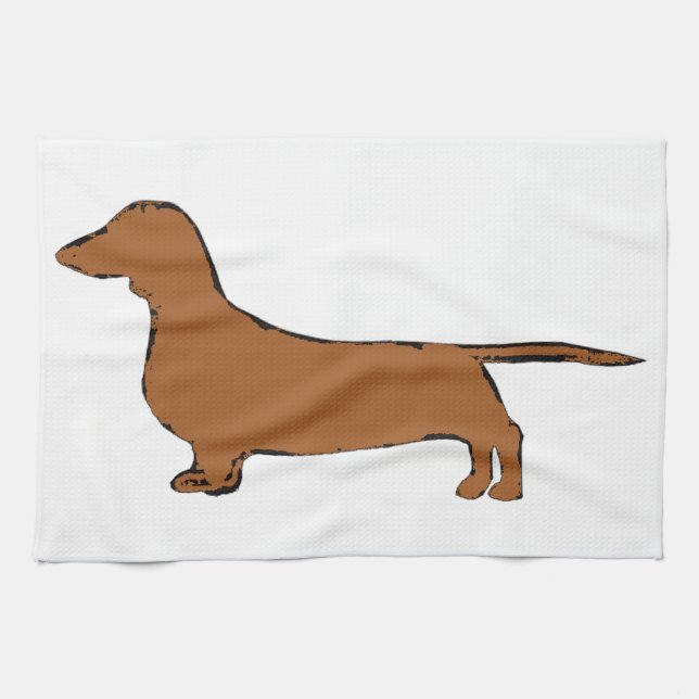 dachshund tea towel (Horizontal)