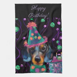 Dachshund  tea towel
