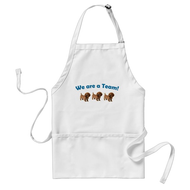 Dachshund Team Apron (Blue) (Front)