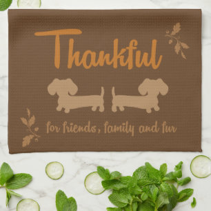Dachshund Thanksgiving Dish Towel