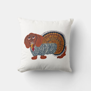 Dachshund Thanksgiving Turkey Cushion