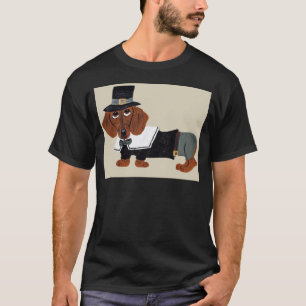 Dachshund Thanksgviving Pilgrim T-Shirt