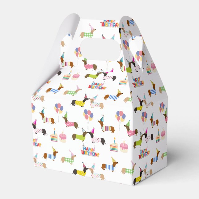 Dachshund Themed Favour Box (Front Side)