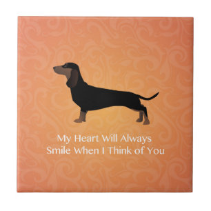 Dachshund - Thinking of You Design Ceramic Tile