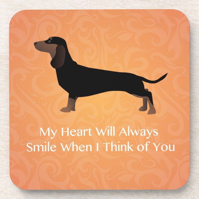 Dachshund - Thinking of You Design Coaster (Front)