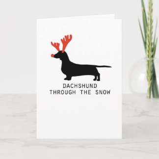 Dachshund Through The Snow Christmas Card