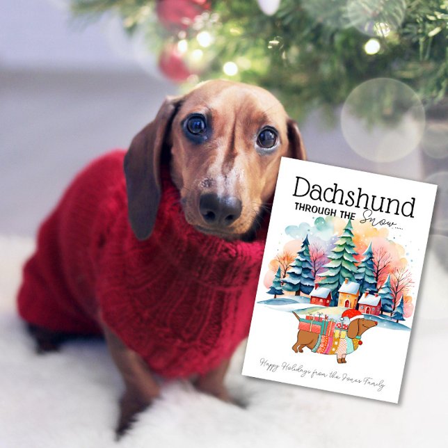 Dachshund Through the Snow Christmas Card (Creator Uploaded)