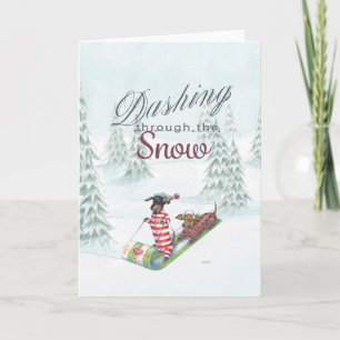Dachshund through the snow Christmas Card