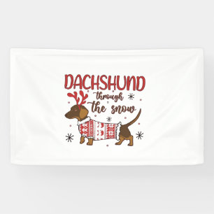 Dachshund Through The Snow Christmas Dog Lover Banner